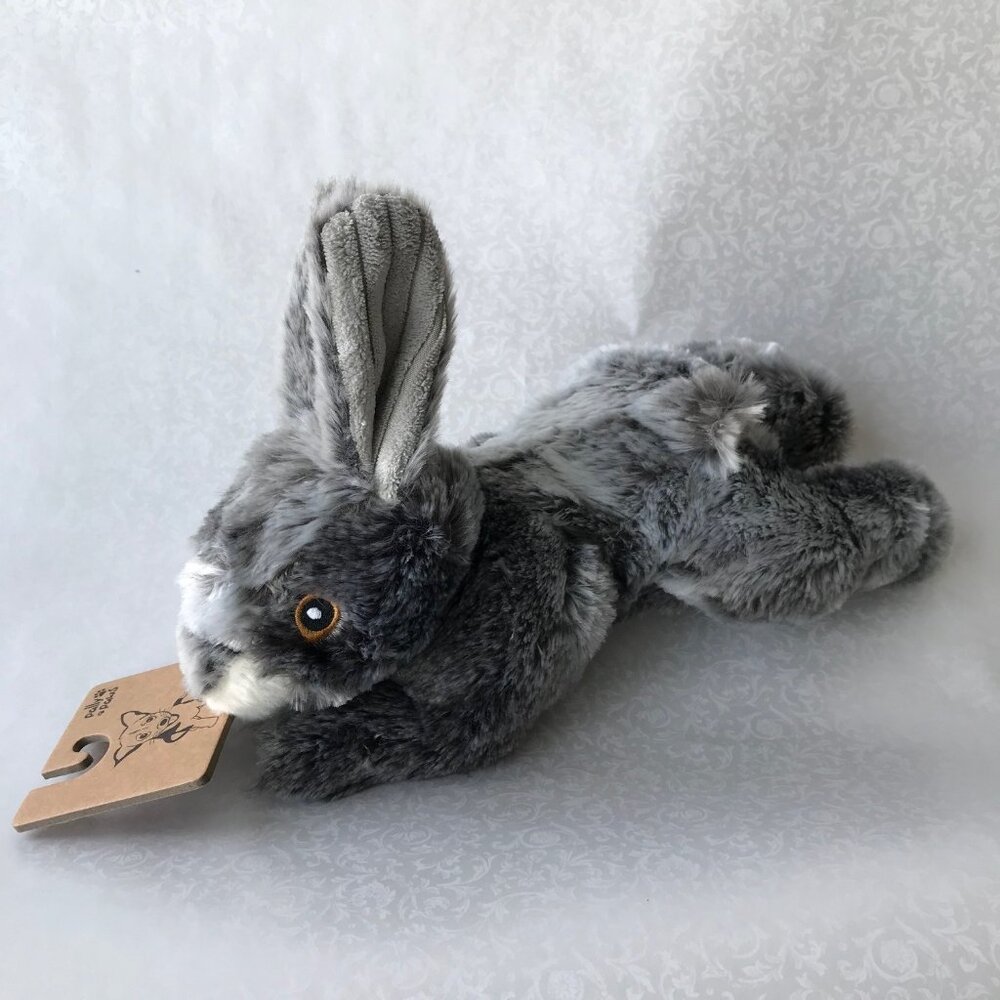 Pally Paws 12" Gray Bunny Rabbit Dog Toy w/Squeaker New